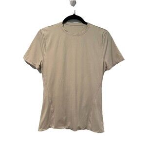 Lululemon Top Womens Small Beige Stretch Soft Athletic Athleisure Travel Minimal